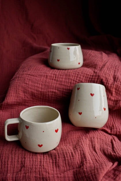 trois modèles tasses coeurs